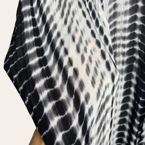 Michael Stars Blue White Tie Dye Stripe Ruana Open Front Wrap Coverup