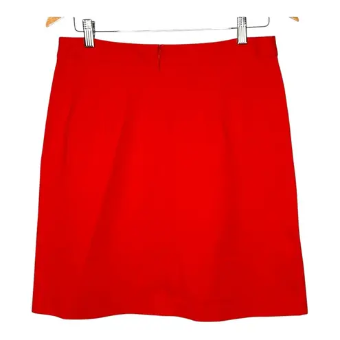 Mario Serrani Orange Stretch Ponte Mini Skirt A-Line Women Size 8 New NWT