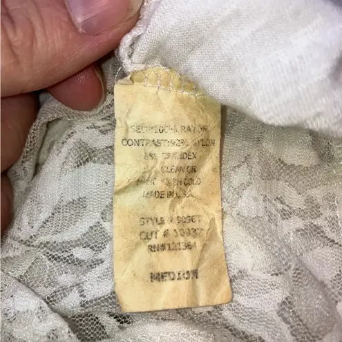 Vocal Womens white fleur de lis rhinestone tank top