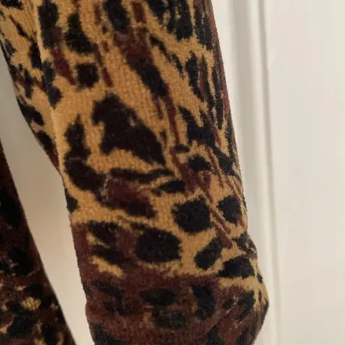 Jason Maxwell Vintage Velour Velvet Animal Print Tunic Top Blouse Shacket Jacket