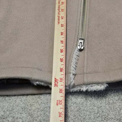 Wilfred Free Aritzia Shearling Lined Wool Coat XS Beige Zip Jacket Menchi Fabric