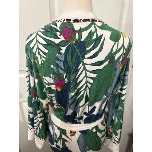 Soma Intimates Short Pipe Cool Nights Robe in Jungle Floral, L/XL
