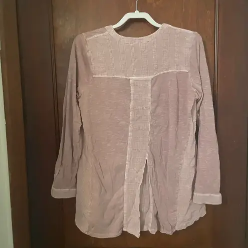 Soft Surroundings L'Enchanté Embroidered Button Top Womens Medium