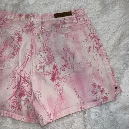 Bill Blass  Vintage Floral Butterfly Print Pink 90’s Mom Short size 14 Y2K