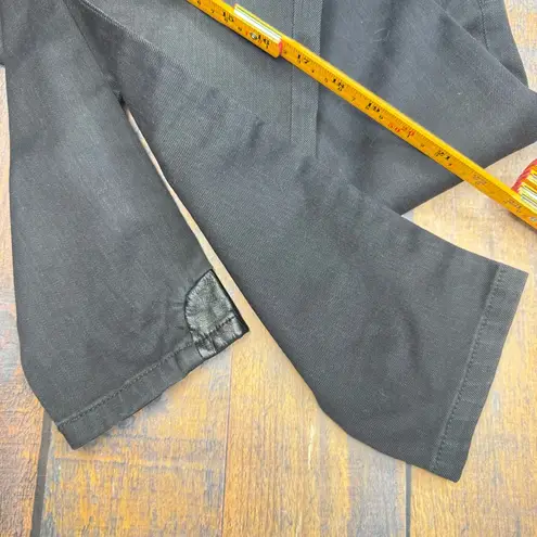 ETIENNE MARCEL Women's 28 Black Coated Moto Skinny Jeans Red Zip Faux Leather