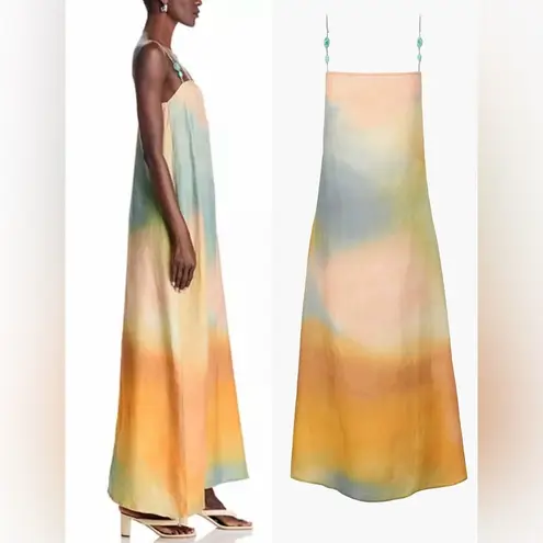 STAUD NWOT Laura Linen Boho Maxi Tank Dress sz S