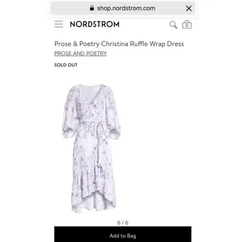 Prose & Poetry Christina Faux Wrap Dress, Size S or M, MSRP $525 Rent the Runway Purple