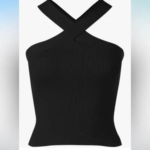 Black Fitted crisscross or uncross collar crop size Xs Black