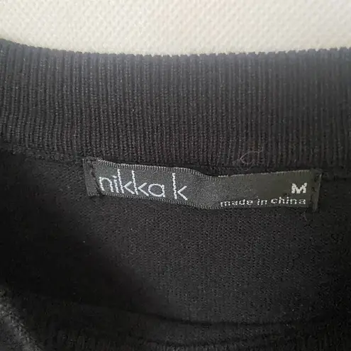 Nikka K Sweater Medium Womens Black Academia Sheer Lace Sleeves Career Holiday