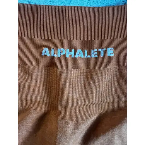 Alphalete  Amplify Orange Seamless High Waisted Biker Shorts - Size S - Excellent