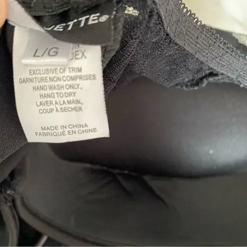 Coquette Wetlook Black Chemise Padded Push Up NWTs size large no garters