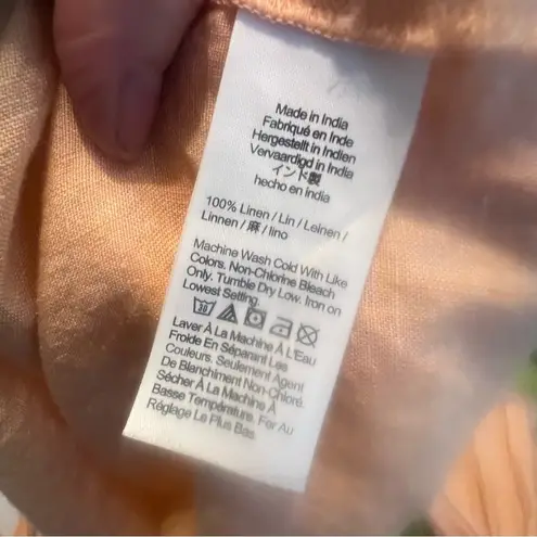 J.Crew  Tie-shoulder Linen Tank Top Size L peach pink -Summer Boho Vacation Beach