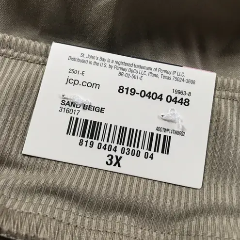 st. john's bay  Women's Plus Size Drawstring Tan Capri's Size 3XL