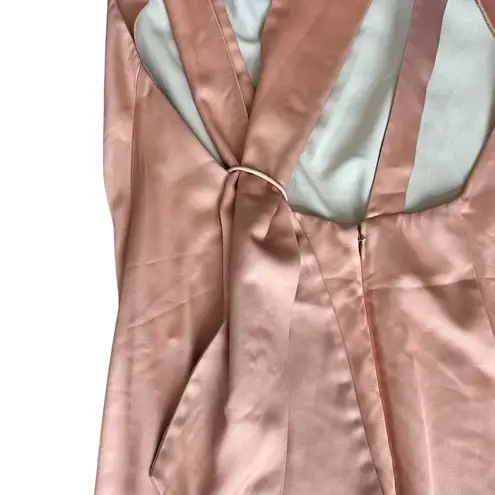 Significant Other Women’s Lana Tie Back Pink Ombre Cowl Neck Satin Maxi Dress 10