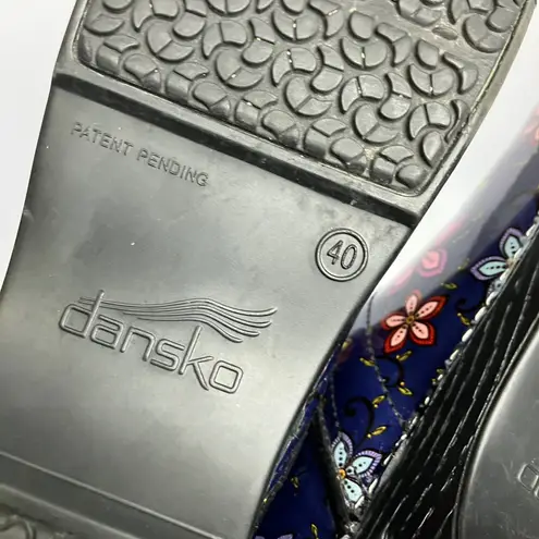 Dansko XP navy blue flower power clogs professional nurse women's size 40 9.5