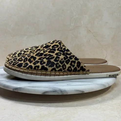Seavees Lido Slide Leopard Print Cowhide Mule Slip On Comfort Shoes 7.5 Casual