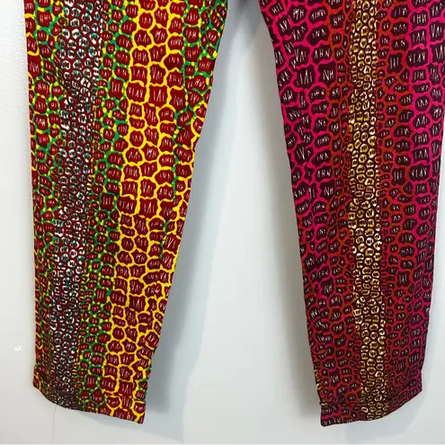 NWT Ohema Ohene Dee Print Clash High Waisted Trousers Colorful Animal Size US 4 Pink