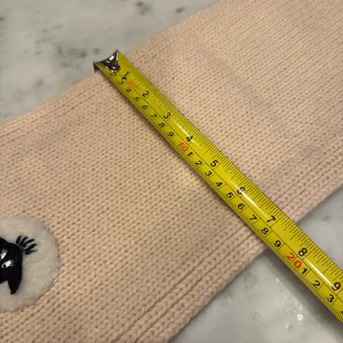 Irelandseye 100% Pure New Lambswool Scarf Pink Sheep Applique Fringe