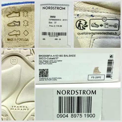 Isabel Marant Balskee Wedge Sneakers Cobalt EU 37 NEW