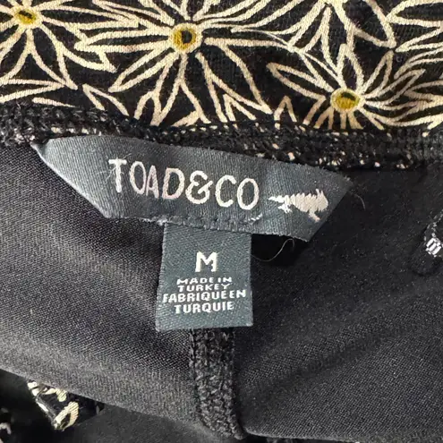 Toad & Co Medium Seleena Skort Daisy Floral Stretch Attached Shorts Drawstring Black
