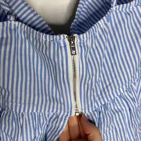 Lulumari floral embroidered cold shoulder striped babydoll top size S