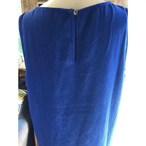 Mittoshop Blue Sleeveless Round Neck Mini Dress Polyester Material Size Large