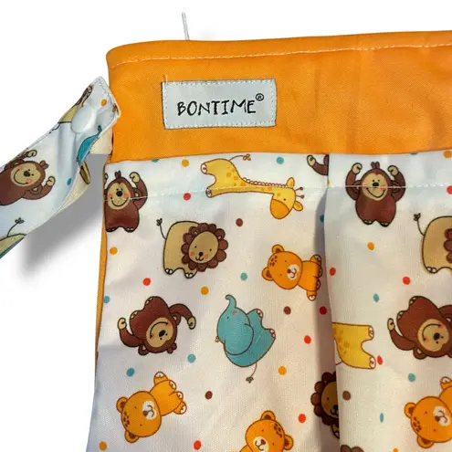 Bontime Wet Bag Diapers Laundry Swim Suit Pouch Stroller Double Zip Expandable Orange