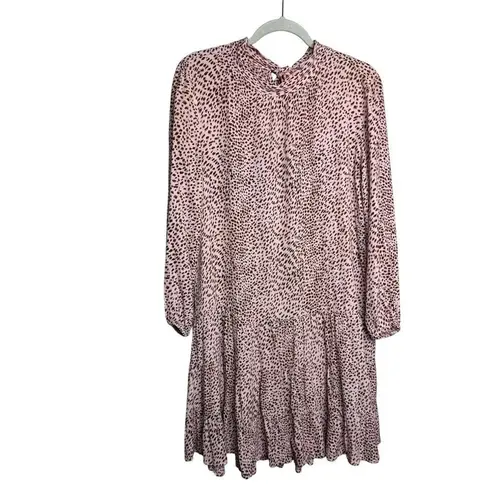 Melissa Nepton Kamilia Mini Dress in Animal Blush Sz. S Pink