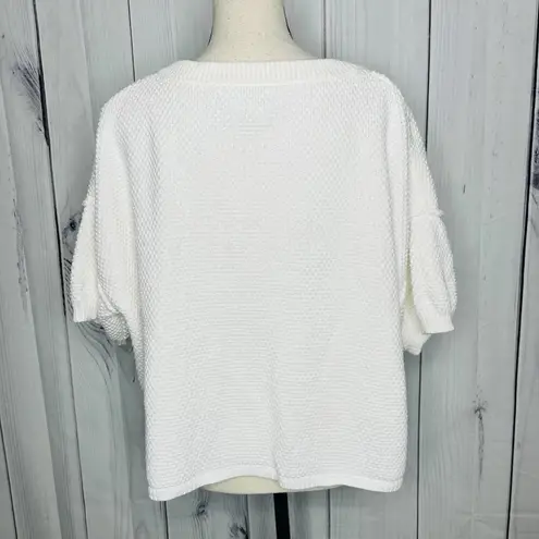 Sincerely Jules  White Crop Sweater and Short Lounge Set Knit Sz L