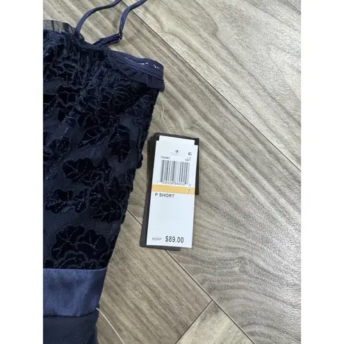 City Studio Womens Juniors Velvet Mini Fit & Flare Dress Size 7 Navi Blue
