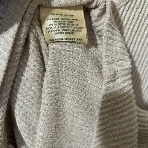 Saturday Sunday Anthropologie Top Womens Large Beige Ribbed Knot Front Blouse