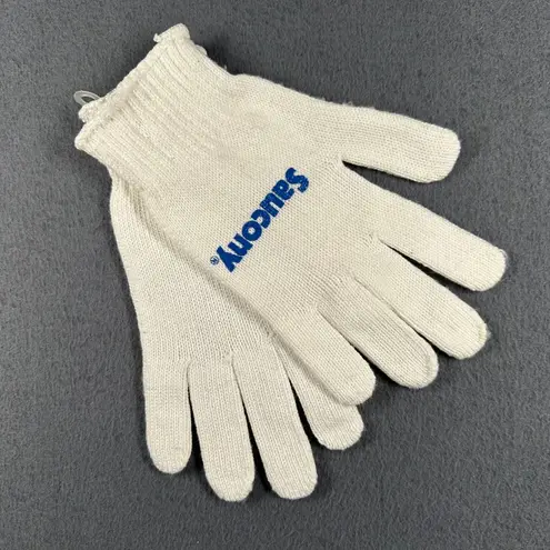 Saucony Vtg White Knit Gloves Womens Athletic Sportswear Warm Winter Accessories
