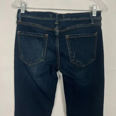 Free People  Womens Jeans 26 Dark Wash Stretch Ankle Western Rodeo Cowgirl Cowboy