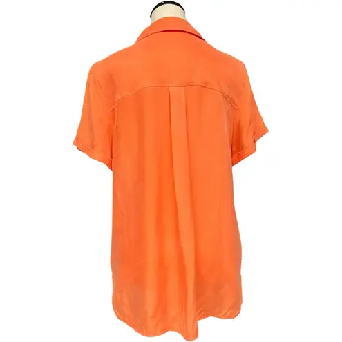 Soft Surroundings Orange Button Front Short Sleeve Tunic Top Size Small EUC