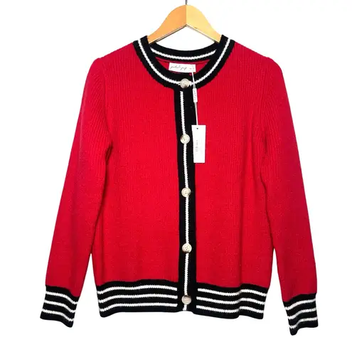 Petal and Pup NWT Women’s Yorkshire Red Contrast Hem Cardigan medium