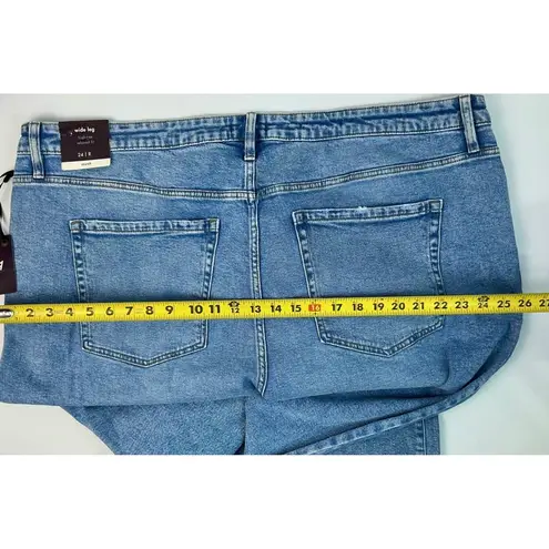 Ava & Viv Women's Jeans Size 24W Light Wash Wide Leg No Gap Waistband Denim