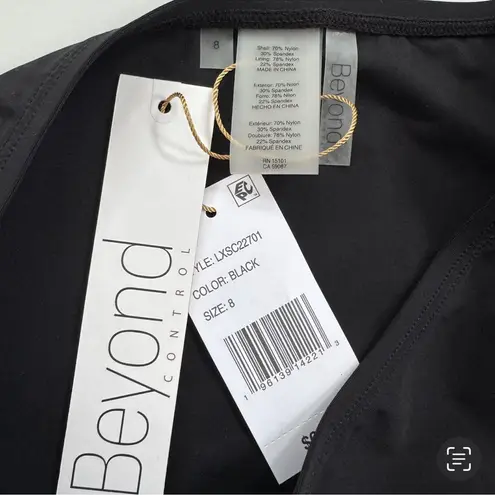 BEYOND CONTROL Tummy Control Classic High Waisted Bikini Bottom Black Size 8 NWT