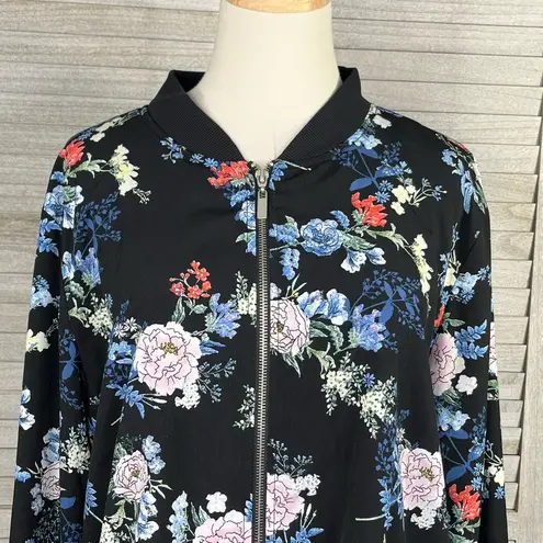 Bomber Jacket Lightweight Black/Multi Floral