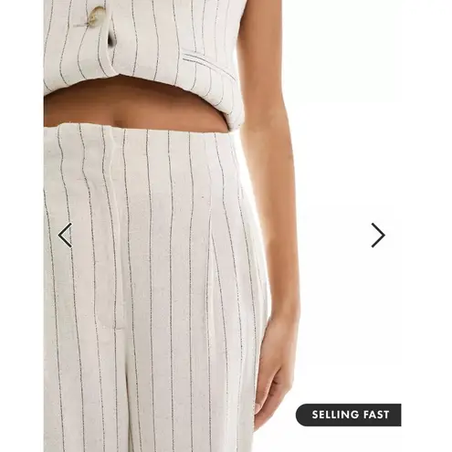 ASOS Linen Blend Pinstripe Trousers - Tall