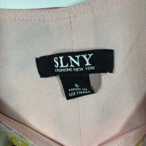 Slny Dress Women 6 Pink Floral Tiered Chiffon Garden Spring Wedding Guest Party