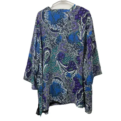 Maggie Barnes Colorful Floral Paisley Pullover 3/4 Sleeve Blouse Size 5X