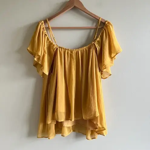 NEW Lulus Got Me Moving Golden Yellow Off