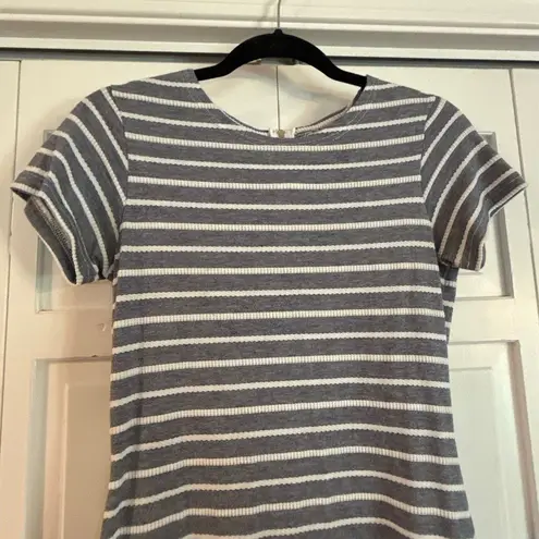 Sail To Sable grey and white striped crewneck shift nautical dress size xs
