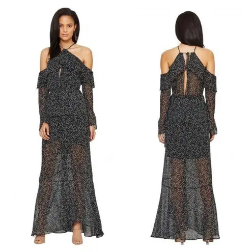 Bec & Bridge Black Stargazer Maxi Dress Size 2 Cut Out Semi Sheer Whimsigoth