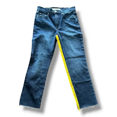 Frank & Eileen Jeans Womens 27 Dark Wash Raw Hem Cork Stretch Denim Midrise Blue