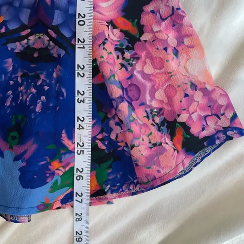 Naven Pink and Blue Open Back Floral Print Mini Dress Sz XS