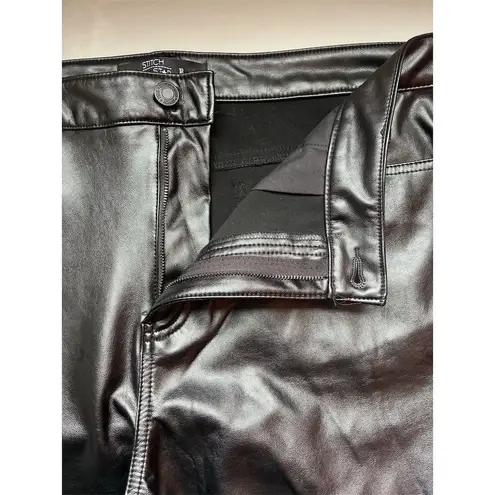 Women's Black Vegan Leather Pleather Pants Size 18 High Rise Boot Cut