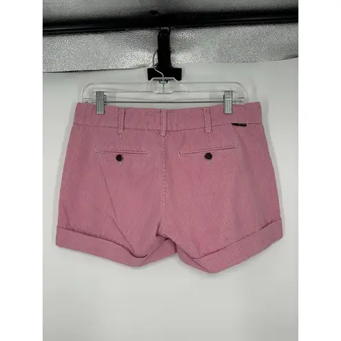 Dear John  Striped Cuffed Shorts Red White Pink Chino Waist Size 29 Preppy