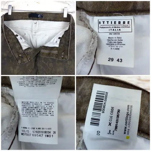 Just Cavalli Jeans Y2K Women 29 Brown Baroque Paisley Print Stretch Skinny Italy - Image 10