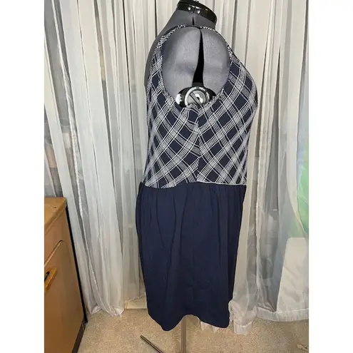 one piece swimsuit blue plaid Vintage 1990s shorts NWT Size 24W